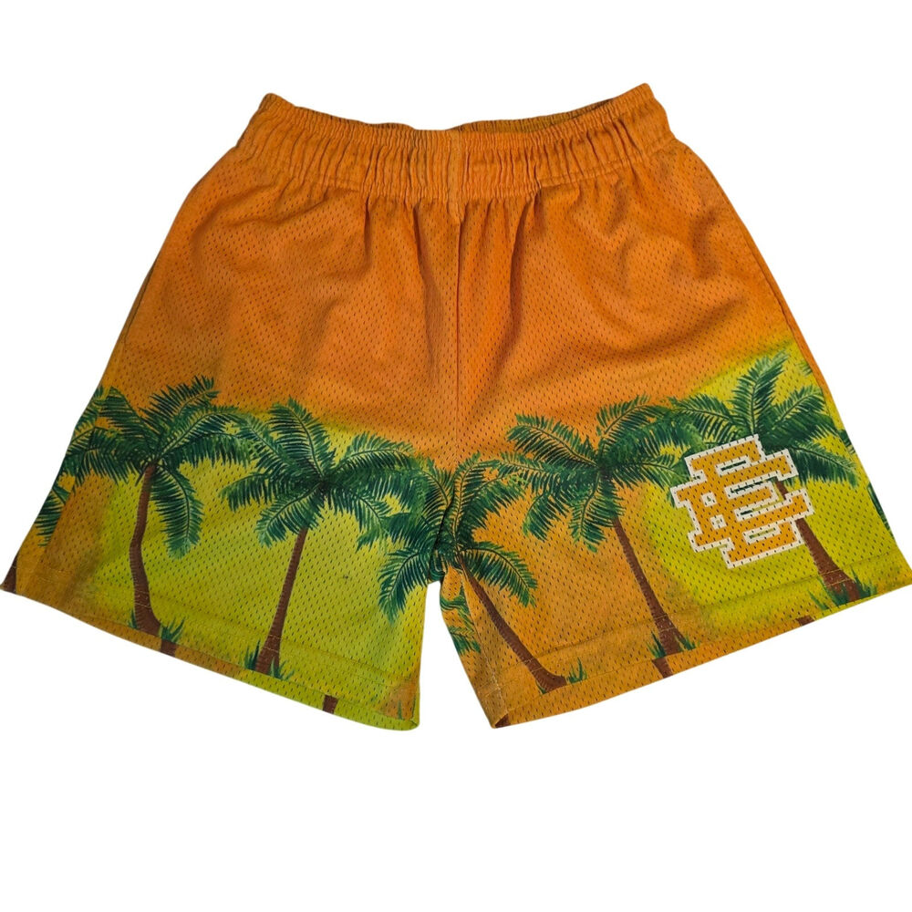 Eric Emanuel EE Basic Mesh Short Palm Tree Sunset Orange Small